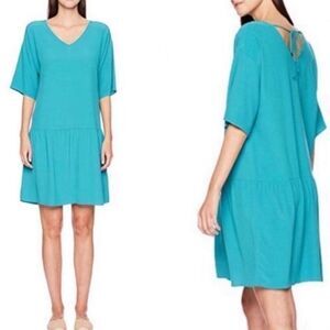 New Eileen fisher Turquoise Sleeved Tencel Dress